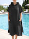 Aigaion Beach Poncho Cotton Black