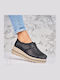 Leder Damen Oxfords in Schwarz Farbe