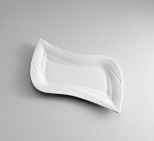 Dekorative Porzellanplatte Weiß 31x24cm