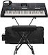 Yamaha Yamaha PSR-E483 Tastatur mit 61 Tasten mit Befestigungswinkel mit Kopfhörern mit Hocker Schwarz Home Bundle II