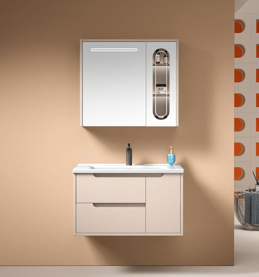 Martin Vanity Unit with Sink & Mirror Light Yellow