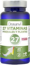Drasanvi 27 Vitamins + Minerals And Antioxidant Πολυβιταμίνη 90 x 1 φυτικές κάψουλες 90τμχ