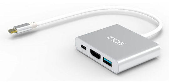 Inca USB-C Docking Station με HDMI 4K Ασημί (ITPC-04T)