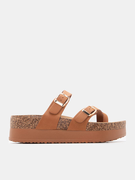 Γυναικεία Σανδάλια Flatforms Καφέ