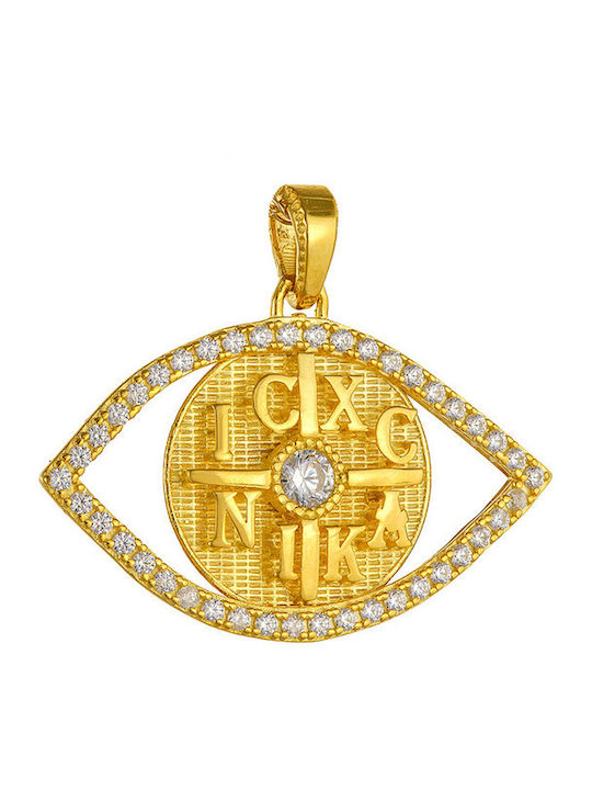 Pandantiv Farmece Pentru Copii Față și Spate Cu Lanț Talisman Constantin Din Aur 14K 52RK6316-230