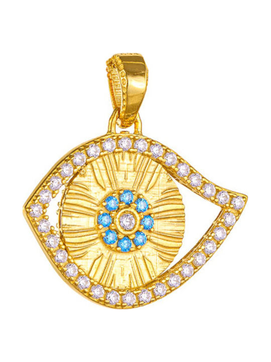 Pendant Kids Charm Double Sided with Chain Constantine Coin Gold 14K 52RK6676-230