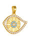 Pendant Kids Charm Double Sided with Chain Constantine Coin Gold 14K 52RK6676-230