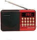 KK-62 Tabletop Rechargeable Radio with USB Red