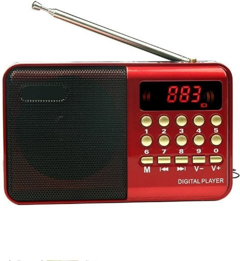 KK-62 Tabletop Rechargeable Radio with USB Red