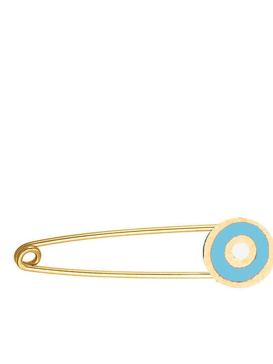 Children's Safety Pin Charm From 9K Gold For Boy
