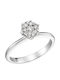 Inel Din Aur Alb 18K Cu Diamant