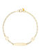 Kids Bracelet ID Made of 9K Gold with Evil Eye & Cross