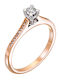 Inel Din Aur Roz 18k Cu Diamant