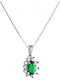 Charm Rosette in 14K White Gold Green