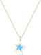 Hängendes Charm Stern aus 14K Gold Hellblau