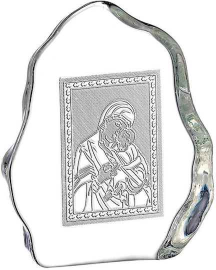 Glass Icon of Panayitsa White Box 5x6cm Set of 10 Pieces