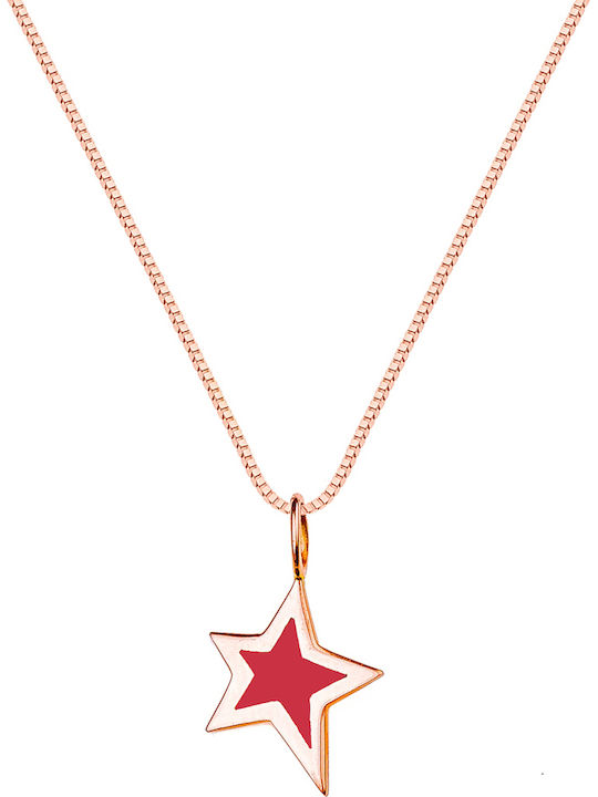 Charm Stea din Aur Roz 14K Negru