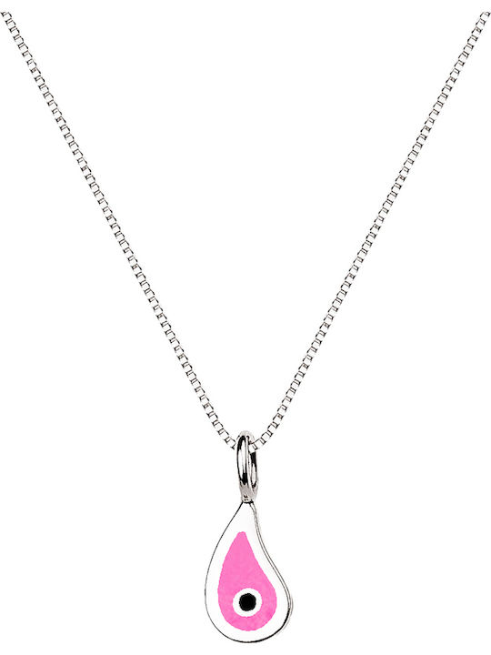 Charm Eye in White Gold 14K Pink