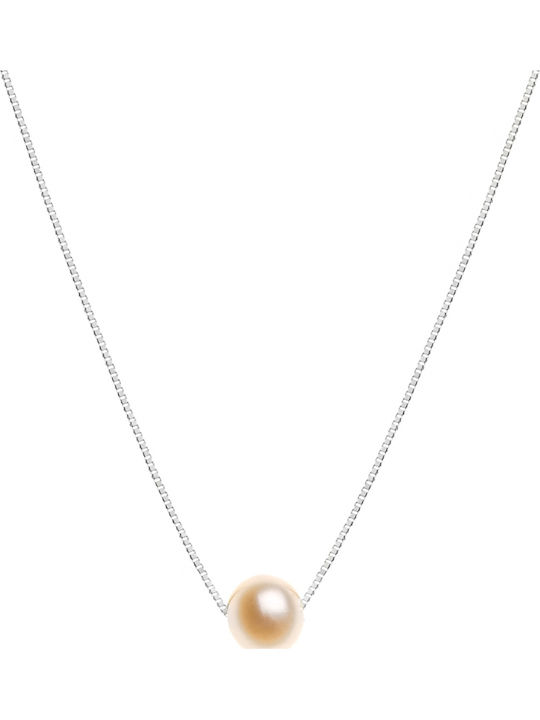 Hängender Charm mit Steinen aus Weißgold 14K