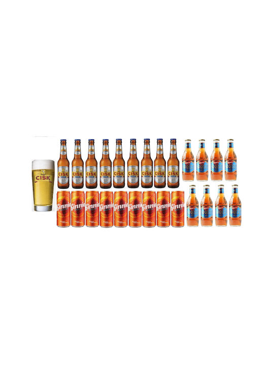 Ποτηρι Μπυρας Cisk 400 Ml 9x Cisk Excel 330ml 9x Kinnie 330ml 8χ Kinnie Spritz 4% 250ml
