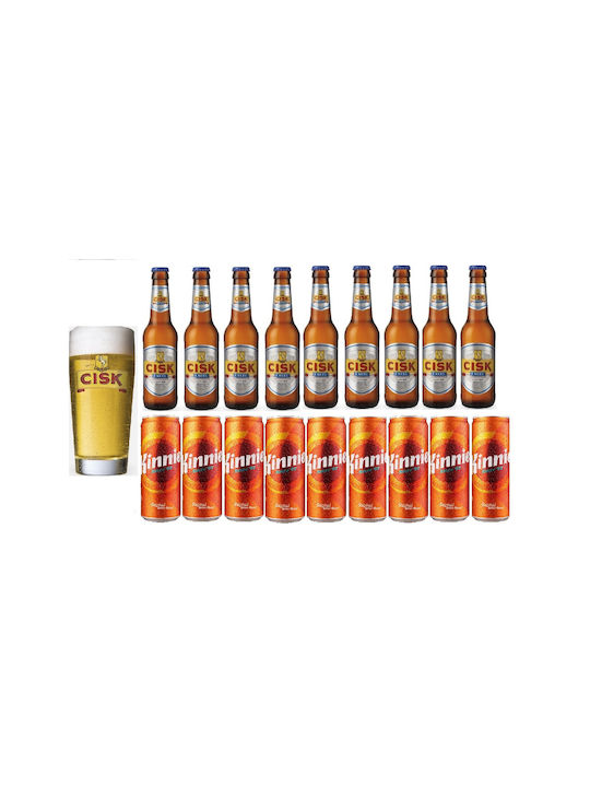 Beer Glass Cisk 400 Ml 9x Cisk Excel 330ml 9x Kinnie 330ml