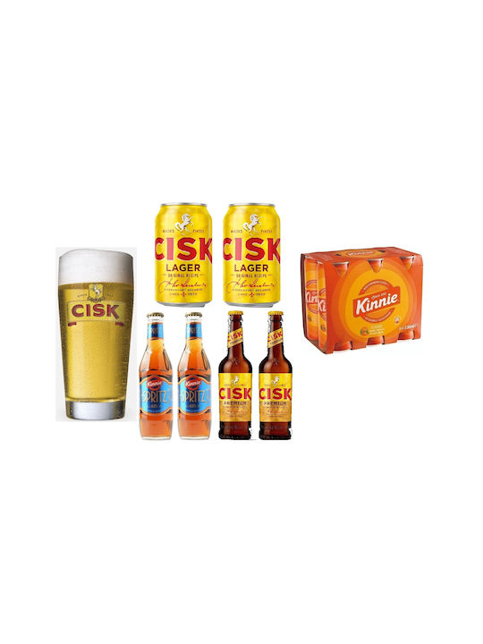 Ποτηρι Μπυρας Cisk 2x Cisk Lager 4 2% 330ml.2 Χ Κιννιε Spritz 4% 250ml 2x Cisk Lager Export 6 Xkinnie 330ml