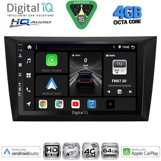 Digital IQ Ηχοσύστημα Αυτοκινήτου για Volkswagen Golf 2009-2012 (Bluetooth/USB/WiFi/GPS/Apple-Carplay/Android-Auto) με Οθόνη Αφής 9"