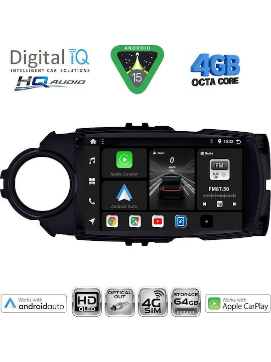 Digital IQ Car Audio System for Toyota Yaris 2015-2020 (Bluetooth/USB/WiFi/GPS/Apple CarPlay/Android Auto) with 9" Touch Screen