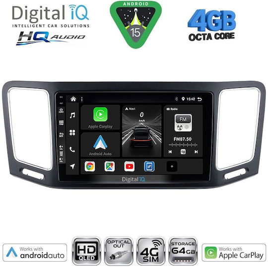 Digital IQ Car Audio System for Volkswagen Sharan 2011-2023 Bluetooth USB WiFi GPS Apple CarPlay Android Auto with 9" Touch Screen