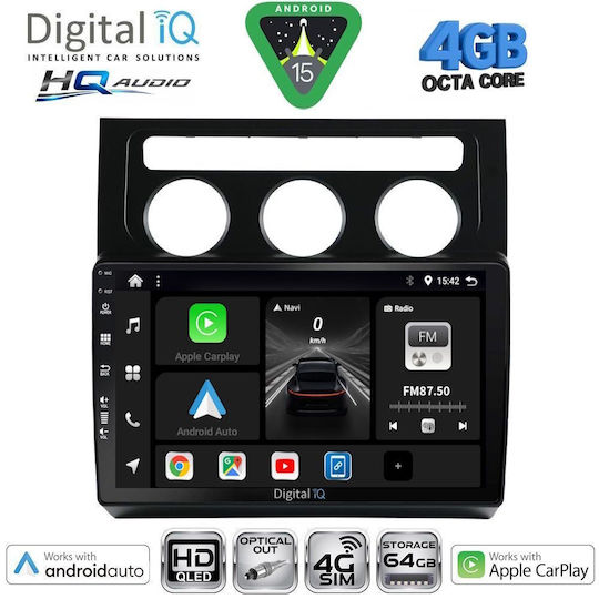Digital IQ Car Audio System for Volkswagen Touran 2003-2010 with Clima Bluetooth USB WiFi GPS Apple CarPlay Android Auto with 10" Touch Screen
