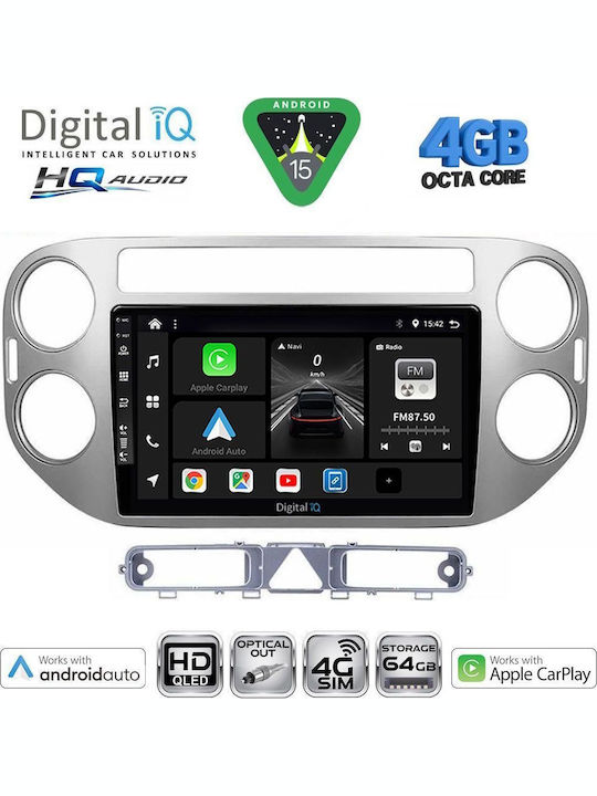 Digital IQ Car Audio System for Volkswagen Tiguan 2004-2011 Bluetooth USB WiFi GPS Apple CarPlay Android Auto with 9" Touch Screen