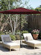Round Aluminum Parasol Turquoise Diameter 3xHeight 2.23m
