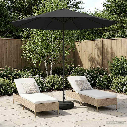 Garten- und Terrassen-Sonnenschirm Rundschreiben Aluminium Grau F2.3xY2.28m