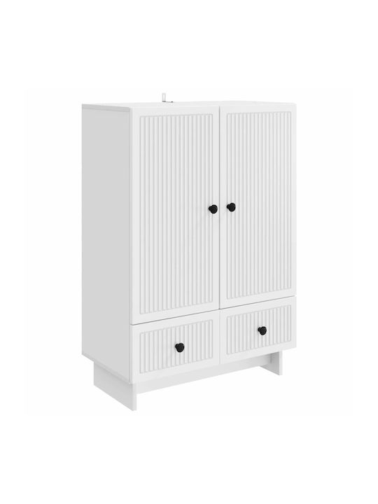 Wooden Sideboard with Drawers White 66x34.5x95cm