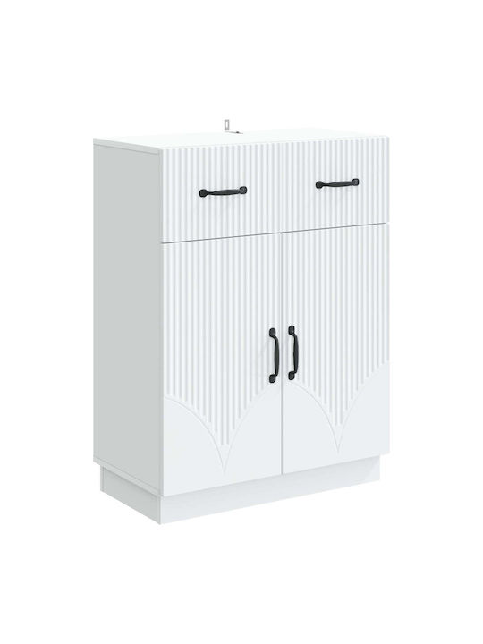 Bufet Din Lemn cu Sertare Alb 66x34.5x87cm