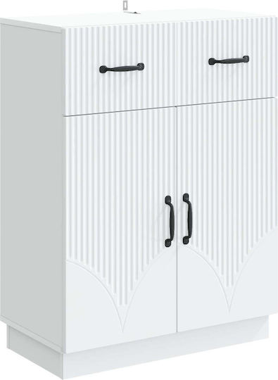 Буфет Дървен с Чекмеджета Бял 66x34.5x87см