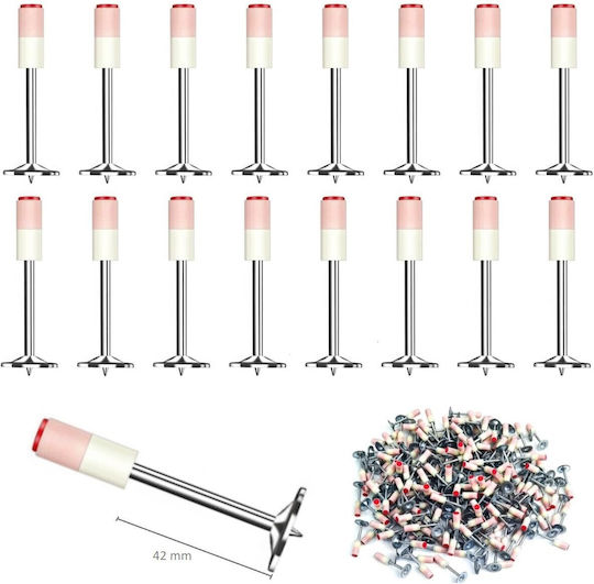 Set 150 Cuie Rotunde Lungime 42mm Șuruburi Pistol Manual De Cuie Diametru 7.3mm Beton Lemn Cărămidă Tavane Pereți Podele