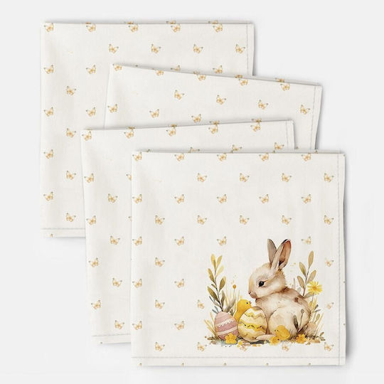 Șervețele De Masă 45x45 Cm Set 4 Bucăți 100% Bumbac Ginny Fluturi