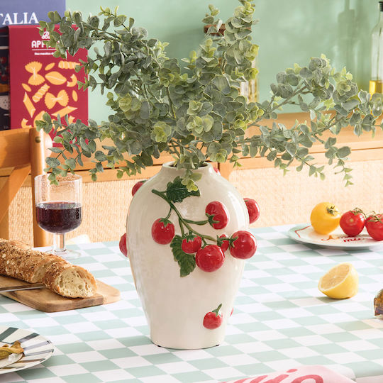 Vază Decorativă Ceramică Della Albă 20.6x19.8xÎ25.5cm