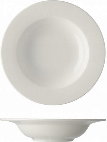 Bonna Stark Servierplatte aus Porzellan Weiß mit Durchmesser 21cm