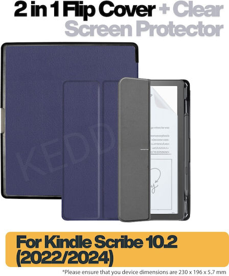Husă 2în1 Kindle Scribe 10.2 2022/2024 Inkora Leaf Neagră Pachet Îngrijire Ecran Transparent