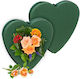 Set 2 Inimi Din Spumă Florală Relaxdays Verde Închis 26.5x4x26.5 Cm