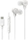 Jvc Ha-fr29uc-w-u Căști In-ear Cu Fir Microfon Usb-c Funcție Mod Sunet Husă Albe