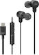 Jvc Ha-fr29uc-b-u Căști In-ear Cu Fir Microfon Usb-c Funcție Mod Sunet Husă Negre