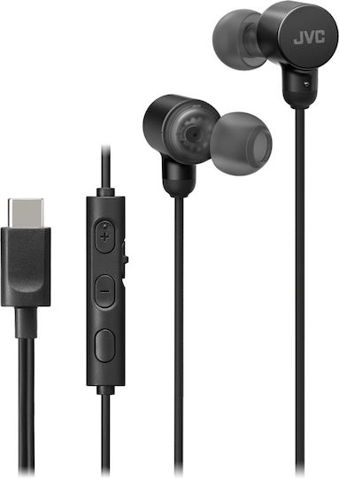 Jvc Ha-fr29uc-b-u Căști In-ear Cu Fir Microfon Usb-c Funcție Mod Sunet Husă Negre