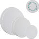 Relaxdays Set 6 Round Canvases White 40x1.5x40 Cm
