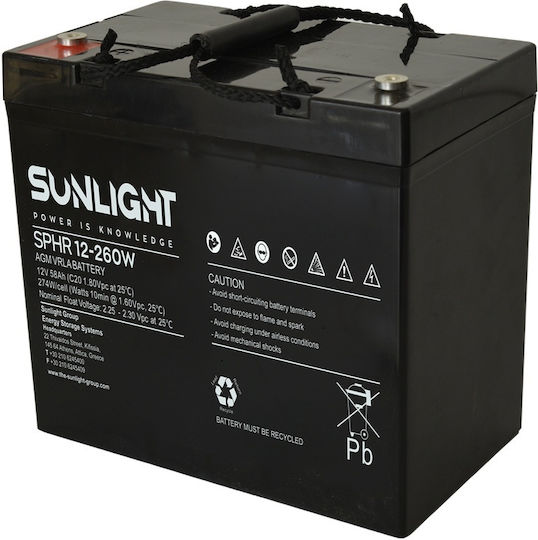 SunLight Sphr Μπαταρία UPS με Χωρητικότητα 51.6Ah και Τάση 12V 1τμχ