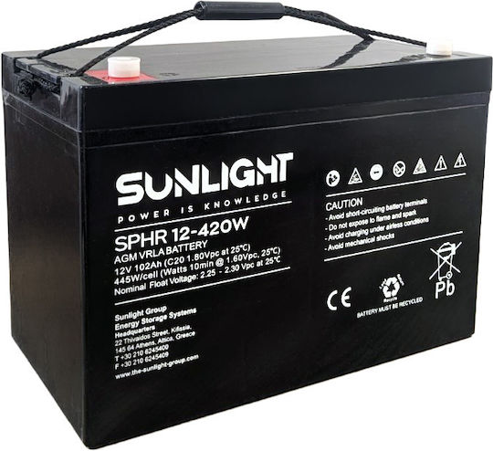 SunLight Sphr UPS Battery with Capacity 92.6Ah and Voltage 12V 1 Piece