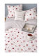 SteweHome Cotton Duvet Cover Set 200x220cm Double With 2 Pillowcases Burgundy