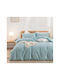 SteweHome Cotton Duvet Cover Set 180x220cm Double With Pillowcase Ecru